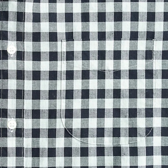 JCREW Organic Cotton Secret Wash Button Down Shirt in Navy Gingham - Picture 5 of 7